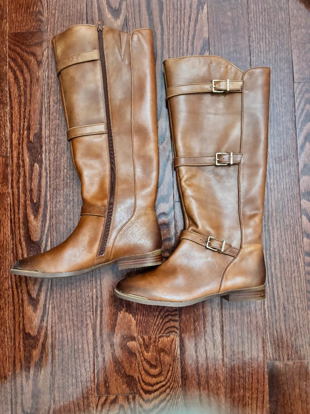 Gianni Bini Tall Brown Boots Women's Size 9 Never Worn Buckle Accent Knee High